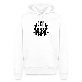 ce mec est fier il va être papa - Sweat à capuche Premium bio Homme - blanc - Devant - Nico (187cm)