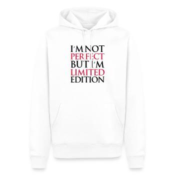 not_perfect_but_limited_edition - Sweat à capuche Premium bio Homme - blanc - Devant - Nico (187cm)