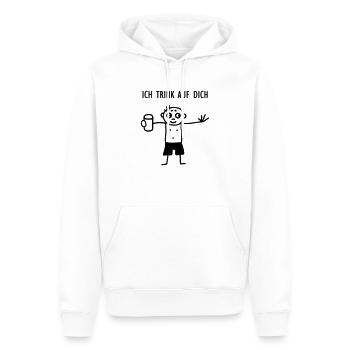 Ich trink auf Dich - Männer Premium Bio Hoodie - Weiß - Vorne - Nico (187cm)