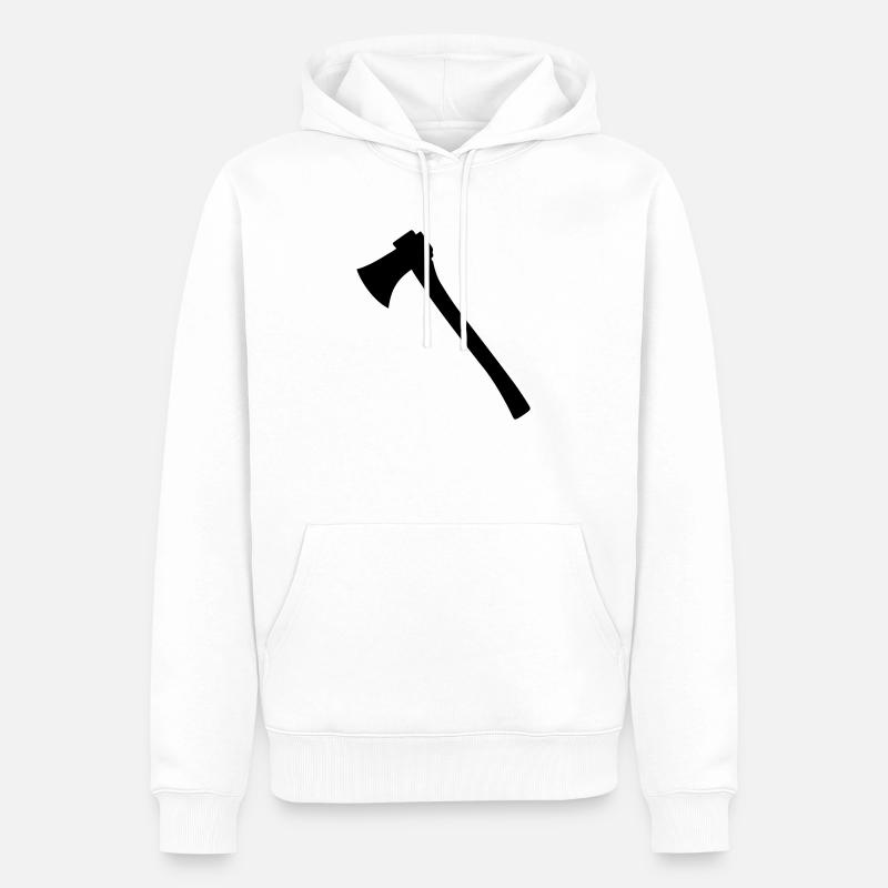 Axt - Männer Premium Bio Hoodie - Weiß