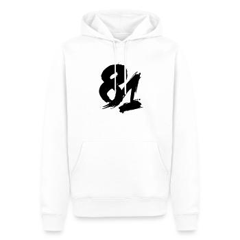 81 design zahl - z12 - Männer Premium Bio Hoodie - Weiß - Vorne - Nico (187cm)