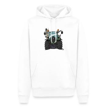 0195 F - Männer Premium Bio Hoodie - Weiß - Vorne - Nico (187cm)