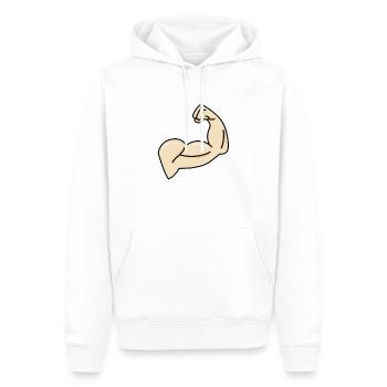 Bizeps - Männer Premium Bio Hoodie - Weiß - Vorne - Nico (187cm)