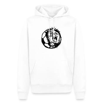 Fußball Löwe Logo Club - Männer Premium Bio Hoodie - Weiß - Vorne - Nico (187cm)