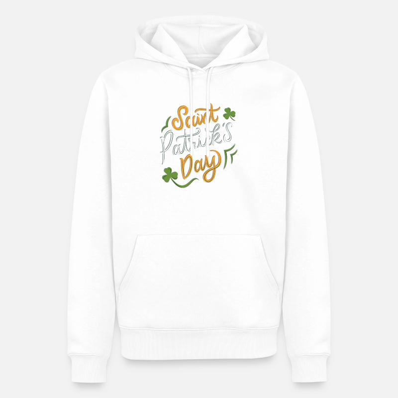 Joyeuse Saint-Patrick - Sweat à capuche Premium bio Homme - blanc