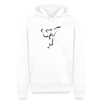 Kick arts martiaux Taekwondo Karaté - Sweat à capuche Premium bio Homme - blanc - Devant - Nico (187cm)