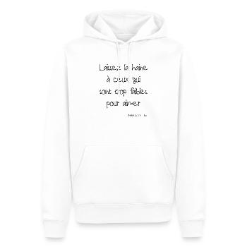 Citation Martin Luther King - Sweat à capuche Premium bio Homme - blanc - Devant - Nico (187cm)