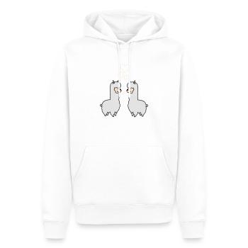 Amour de l’alpaga - Sweat à capuche Premium bio Homme - blanc - Devant - Nico (187cm)
