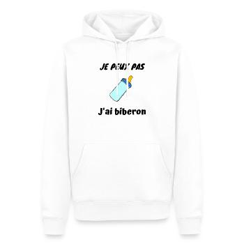 Je peux pas J ai biberon - Sweat à capuche Premium bio Homme - blanc - Devant - Nico (187cm)