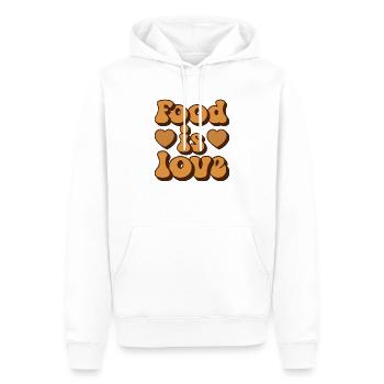 la nourriture c'est l'amour! - Sweat à capuche Premium bio Homme - blanc - Devant - Nico (187cm)
