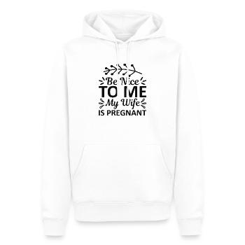 Femme enceinte Bébé Mère Bébé T-Shirt Maman - Sweat à capuche Premium bio Homme - blanc - Devant - Nico (187cm)