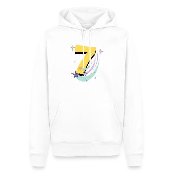 7. Geburtstag (7-Jahres-Geschenk) - Männer Premium Bio Hoodie - Weiß - Vorne - Nico (187cm)
