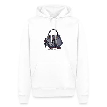 Fashion - Männer Premium Bio Hoodie - Weiß - Vorne - Nico (187cm)
