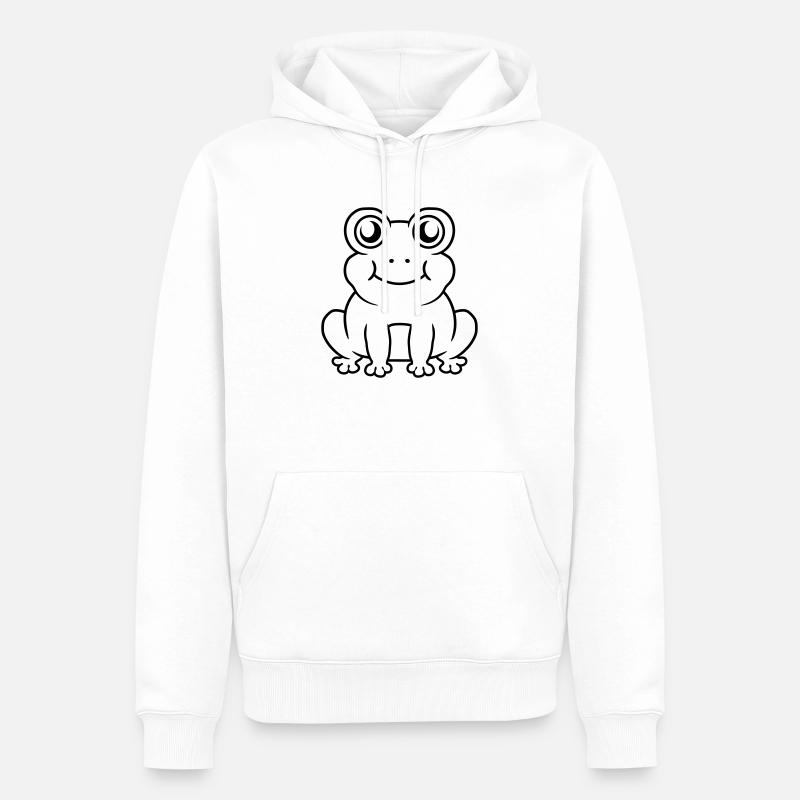 Petite grenouille douce sédentaire - Sweat à capuche Premium bio Homme - blanc