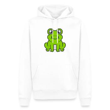 Petite grenouille douce assise - Sweat à capuche Premium bio Homme - blanc - Devant - Nico (187cm)