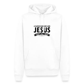 House demolition and house renovation - Men’s Premium Organic Hoodie - white - Front - Nico (187cm)