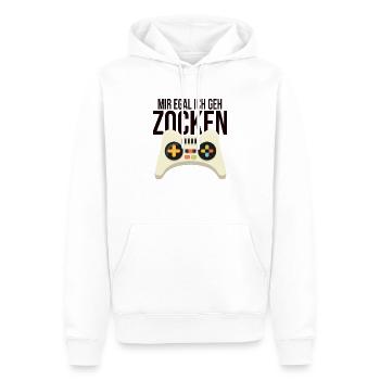 Gamer Gaming Mir Egal Ich Geh Zocken Geschenkidee - Männer Premium Bio Hoodie - Weiß - Vorne - Nico (187cm)