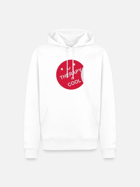 therapy is cool Quote - Men’s Premium Organic Hoodie - white