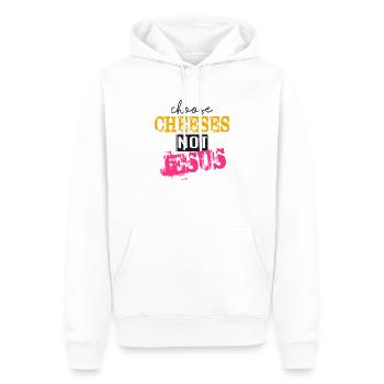 Choose Cheeses - not Jesus - Männer Premium Bio Hoodie - Weiß - Vorne - Nico (187cm)