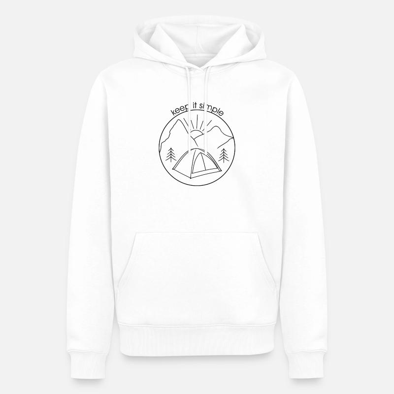 Keep it simple (version noire) - Sweat à capuche Premium bio Homme - blanc