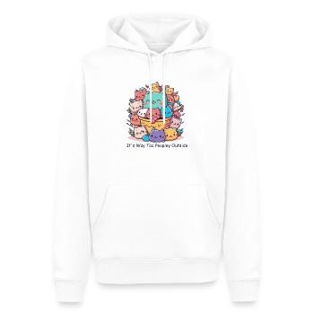 Too peopley today. Kawaii pile of cute cats. - Men’s Premium Organic Hoodie - white - Front - Nico (187cm)