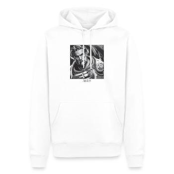 GREEK ARES - Männer Premium Bio Hoodie - Weiß - Vorne - Nico (187cm)