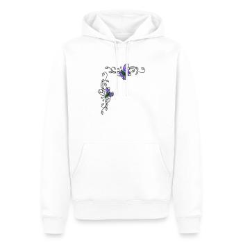 Papillons avec vrilles florales - Sweat à capuche Premium bio Homme - blanc - Devant - Nico (187cm)