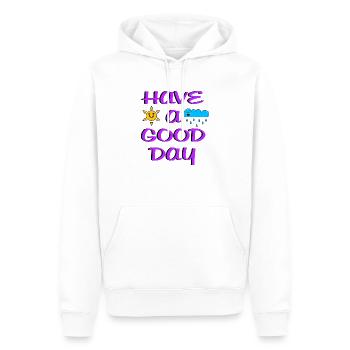 have a good day - Männer Premium Bio Hoodie - Weiß - Vorne - Nico (187cm)