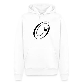 Brief o Herz Kalligraphie - Männer Premium Bio Hoodie - Weiß - Vorne - Nico (187cm)