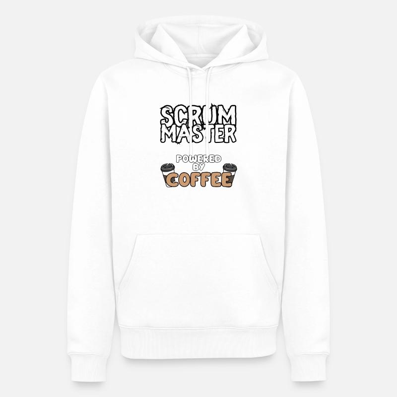Scrum Master mit Kaffee - Männer Premium Bio Hoodie - Weiß
