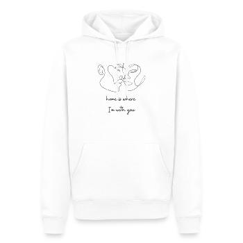 La maison est l’endroit où je suis avec vous! - Sweat à capuche Premium bio Homme - blanc - Devant - Nico (187cm)