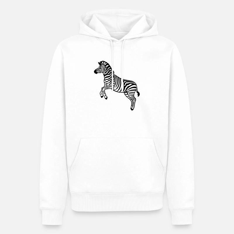 Steppenzebra - Männer Premium Bio Hoodie - Weiß