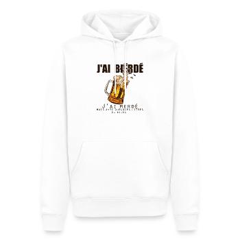 bierde humour biere alcool chope binouse litres Z - Sweat à capuche Premium bio Homme - blanc - Devant - Nico (187cm)