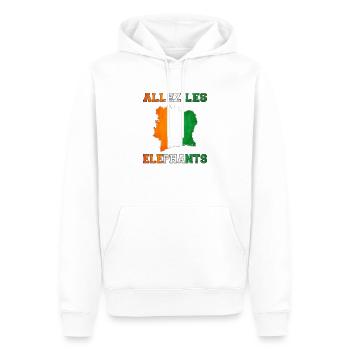 Allez Les Éléphant Maillot de Pied Côte d'Ivoire - Sweat à capuche Premium bio Homme - blanc - Devant - Nico (187cm)