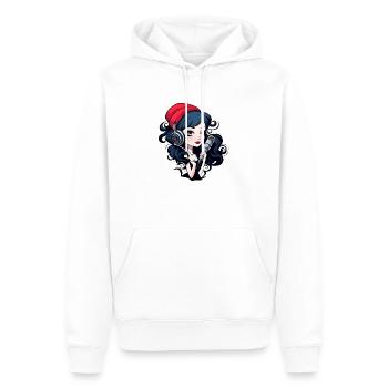 black headed gothic streamer with microphone - Männer Premium Bio Hoodie - Weiß - Vorne - Nico (187cm)