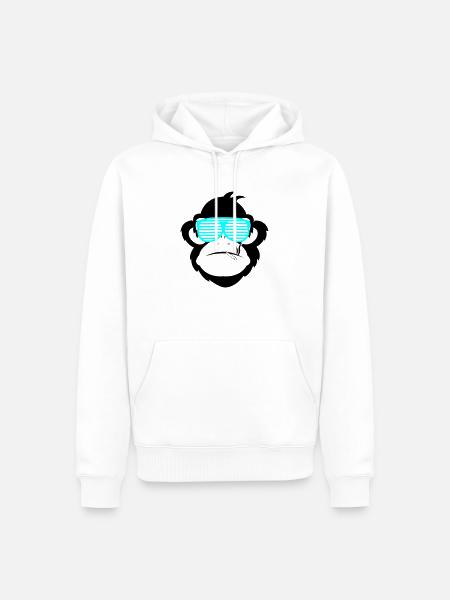 smoking monkey 2 - Männer Premium Bio Hoodie - Weiß