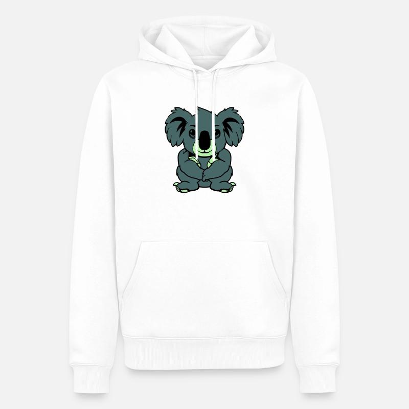 Koala Ours Bande Dessinée Animal - Sweat à capuche Premium bio Homme - blanc