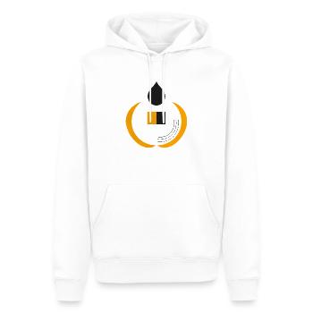Duo Apple-4 - Men’s Premium Organic Hoodie - white - Front - Nico (187cm)