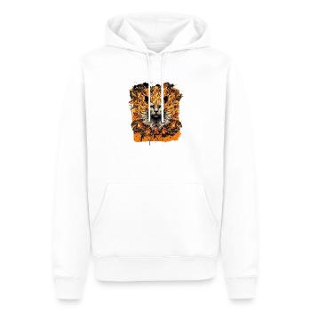 Chat de l’enfer ardent - Sweat à capuche Premium bio Homme - blanc - Devant - Nico (187cm)