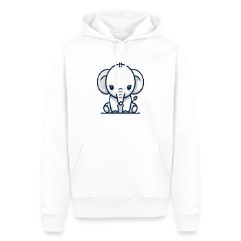 Elefant - Männer Premium Bio Hoodie - Weiß - Vorne - Nico (187cm)