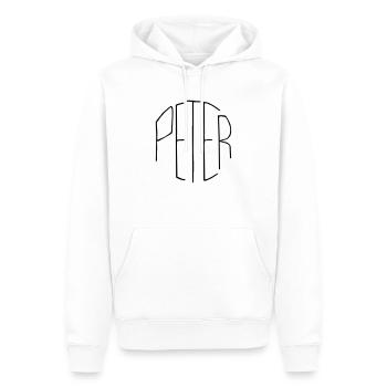 Peter - Männer Premium Bio Hoodie - Weiß - Vorne - Nico (187cm)