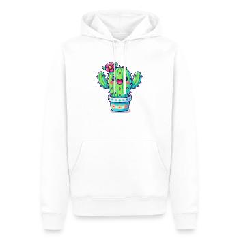 kaktus - Männer Premium Bio Hoodie - Weiß - Vorne - Nico (187cm)