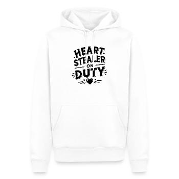 Heart Stealer on Duty - Men’s Premium Organic Hoodie - white - Front - Nico (187cm)