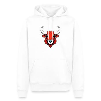 Mächtiger Stiergeist - Männer Premium Bio Hoodie - Weiß - Vorne - Nico (187cm)