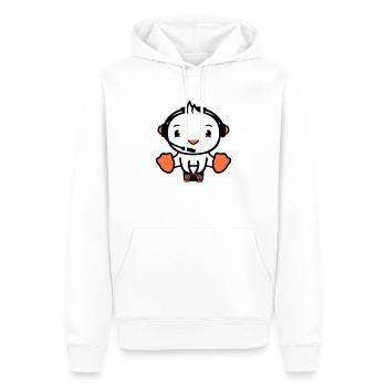 Bird Playing Gamer Nerd Console Headset Controller - Men’s Premium Organic Hoodie - white - Front - Nico (187cm)