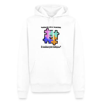 T-shirt de citation sur l’autisme - Sweat à capuche Premium bio Homme - blanc - Devant - Nico (187cm)