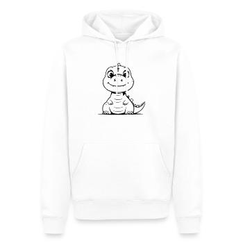 Pummeliger Dino als Vektorgrafik - Männer Premium Bio Hoodie - Weiß - Vorne - Nico (187cm)