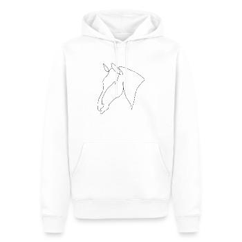 Tête de cheval minimale Warmblood Noir - Sweat à capuche Premium bio Homme - blanc - Devant - Nico (187cm)