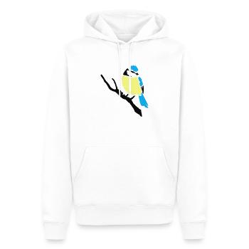 Blaumeise Vogel Meise - Männer Premium Bio Hoodie - Weiß - Vorne - Nico (187cm)