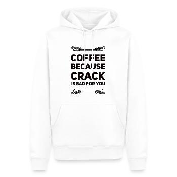 Café parce que le crack est mauvais pour vous - Sweat à capuche Premium bio Homme - blanc - Devant - Nico (187cm)